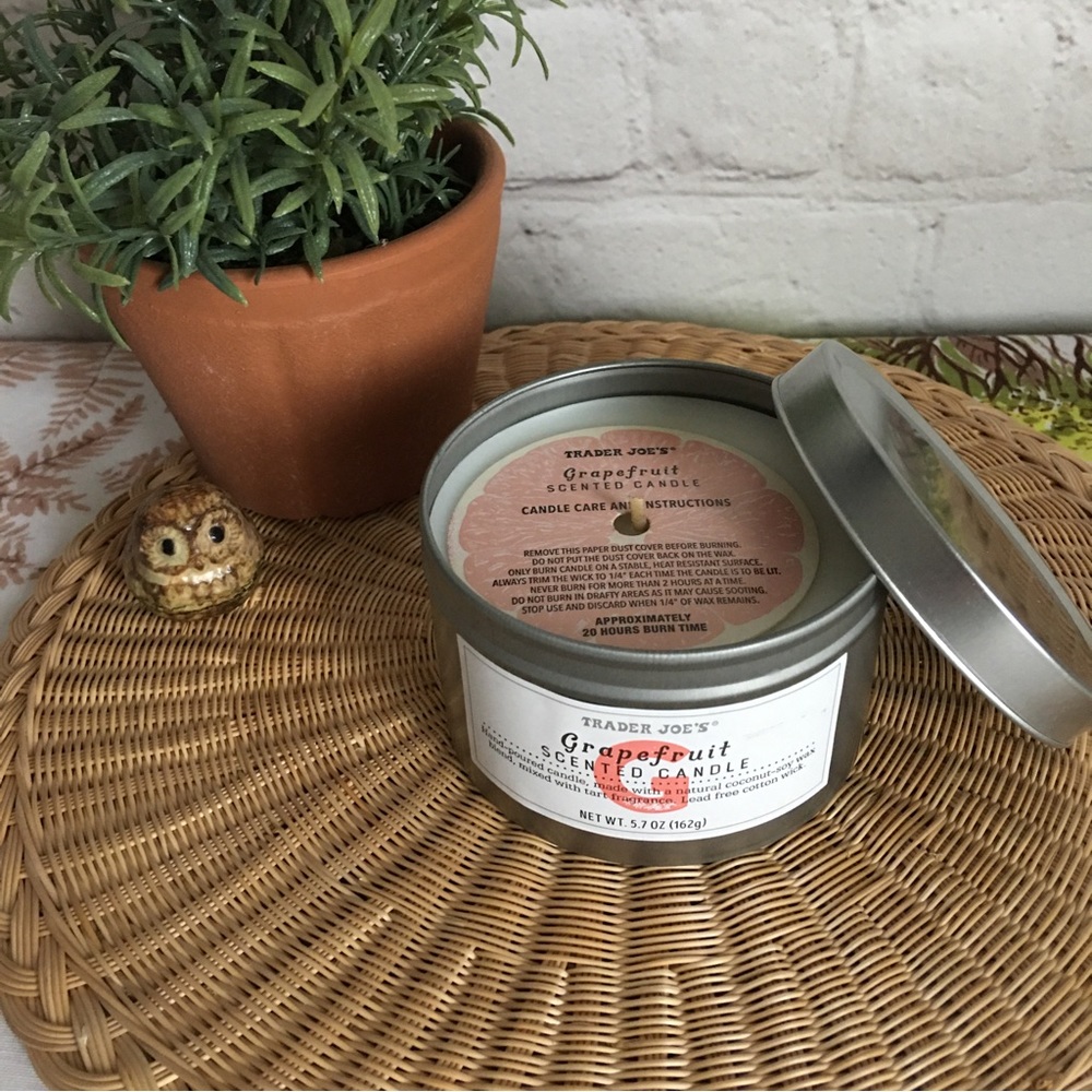 Trader Joe’s Grapefruit Scented Candle 5.7 oz  Hand Poured